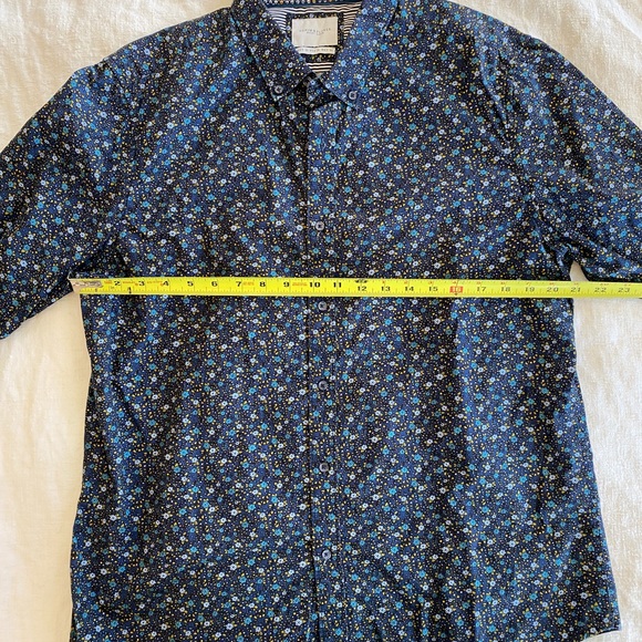 Ricky Singh dark blue with tiny flowers 100% cotton men’s size 44 USA XL - Picture 6 of 9